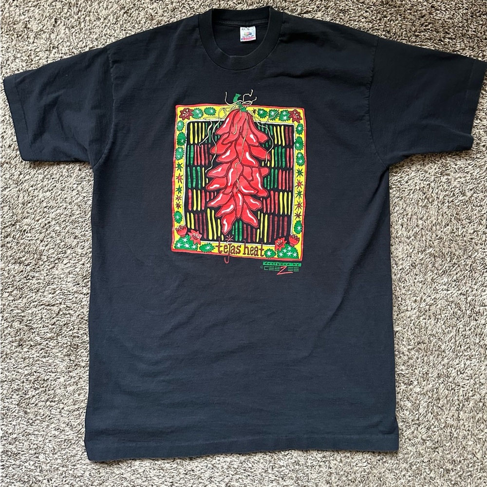 Vintage Tejas Heat Chilli Pepper Shirt Men’s XXL Single Stitch 90s